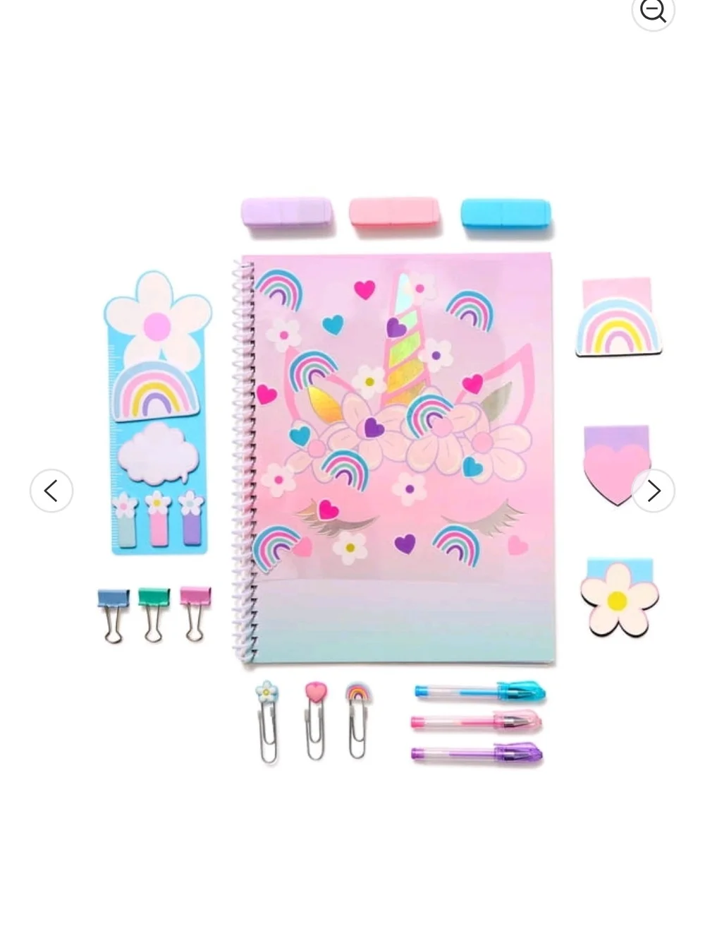 Kids Unicorn Blue Glitter Backpack with Stationery Set